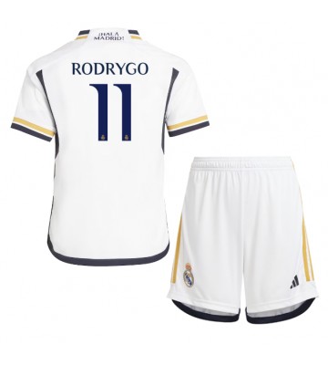 Maillot de foot Real Madrid Rodrygo Goes #11 Domicile enfant 2023-24 Manches Courte (+ pantalon court)